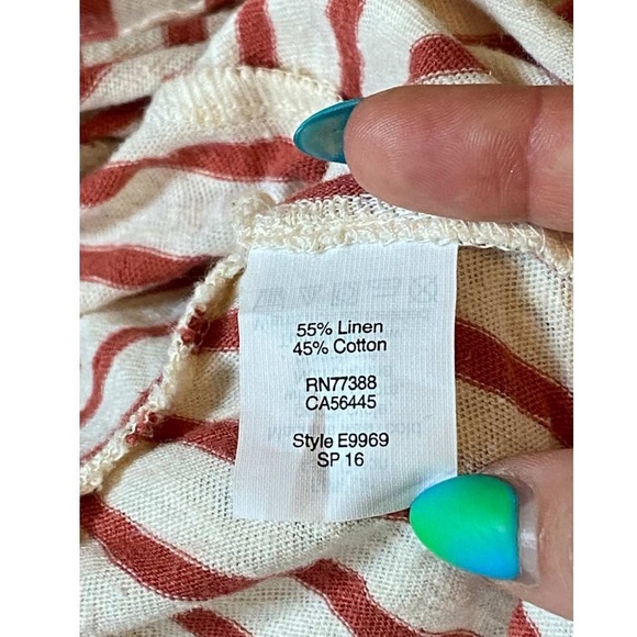 Madewell Striped Linen Cotton Blend Shirt Size XXS - Picture 7 of 9